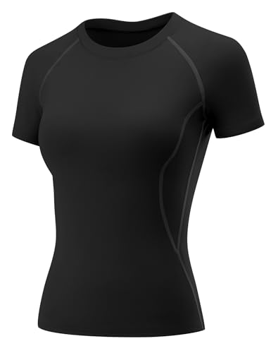 Rapbin Sportshirt Damen Kurzarm Funktions Sport Oberteile Yoga