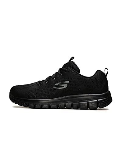 Skechers Damen Graceful Get Connected Sneaker Black Mesh