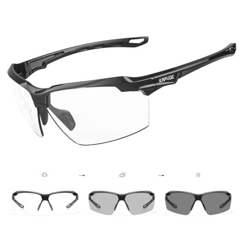 Kapvoe Photochromatische Selbstt Nend Fahrradbrille Herren Damen Sportsonnenbrille