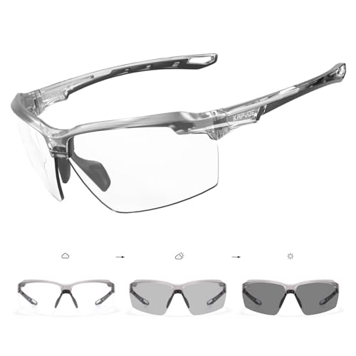 Kapvoe Photochromatische Selbstt Nend Fahrradbrille Herren Damen Sportsonnenbrille
