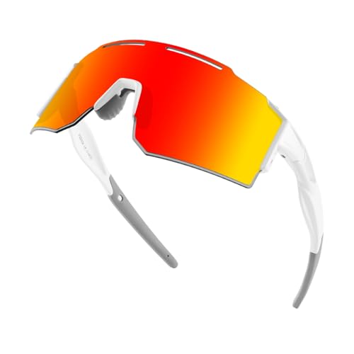 Ouliqi Fahrradbrille Polarisierte Sonnenbrille Sportbrillen Herren Damen Uv400