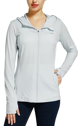 Willit Damen Laufjacke Sportjacke Langarm Sonnenschutz Hoodie Uv