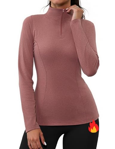 Gyabnw Thermoshirt Winter Sportshirt Damen Langarm Laufshirt Ski
