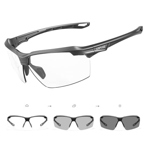 Kapvoe Photochromatische Selbstt Nend Fahrradbrille Herren Damen Sportsonnenbrille