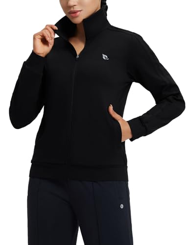 Baleaf Laufjacke Damen Stehkragen Sweatjacke Thermo Sportjacke Mit