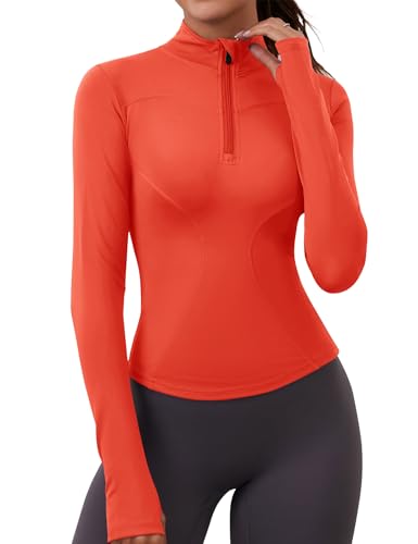 Iwoo Sportshirt Damen Gym Top Langarmshirt Atmungsaktiv Laufshirt