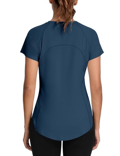 Ieccp Sport Oberteil Damen Kurzarm Sportshirt Locker Funktionsshirt