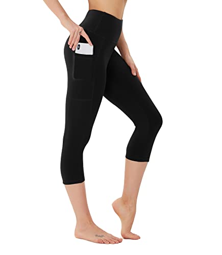 Fotociti Leggings Damen Mit Tasche Capri Leggins High