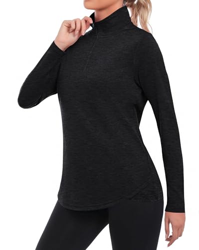 Pinspark Sportshirt Damen Langarm Laufshirt Schnelltrocknend Funktionsshirt Atmungsaktiv