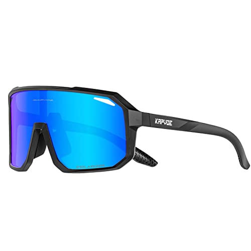 Kapvoe Fahrradbrille Polarisiert Herren Damen Sonnenbrille Sportbrille Radbrille