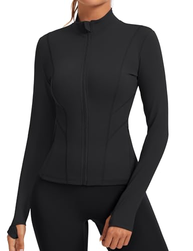Rapbin Damen Laufjacke Sport Oberteil Sportjacke Langarm Gym