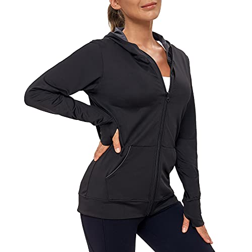 Amzsport Damen Laufjacke Sportjacke Langarm Trainingsjacke Sweatjacke Mit