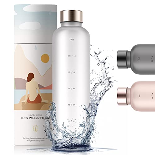 Nuj Trinkflasche 1l Kohlens Ure Geeignet Mit Zeitmarkierung