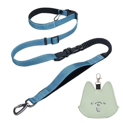 Lunaanda Freihandleinen Hundeleine Mit Kotbeutelhalter Verstellbarer Laufgurt Crossbody