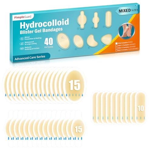 40pcs Blasenpflaster Hydrokolloid Pflaster Wasserdicht Gel Pflaster Geeignet