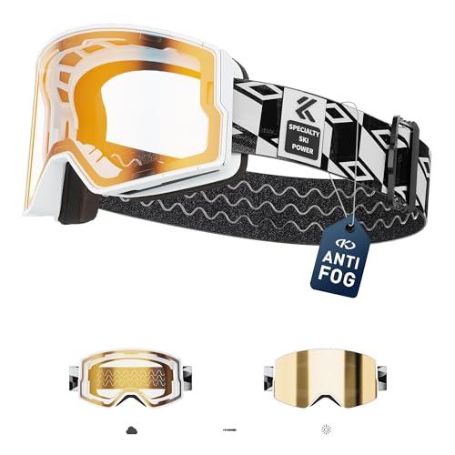 Kapvoe Selbstt Nend Farblinsen Skibrille Anti Nebel Uv400