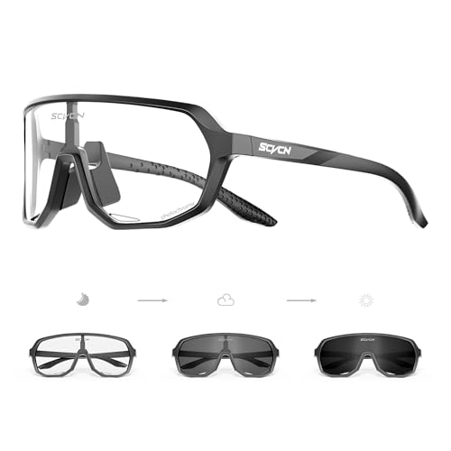 Scvcn Photochromatische Selbstt Nend Fahrradbrille Herren Damen Sportsonnenbrille