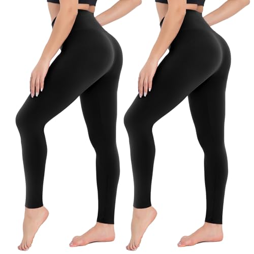 Campsnail 2er Pack Leggings Damen Schwarz High Waist