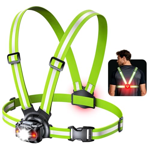 Iseyou Lauflampe Joggen Brustlampe Lauflicht Mit Rotem R