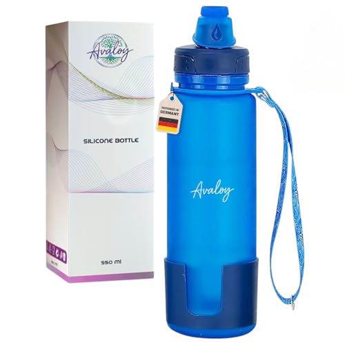 Avaloy Faltbare Trinkflasche Faltbare Trinkflasche Silikon 550ml Wiederverwendbare
