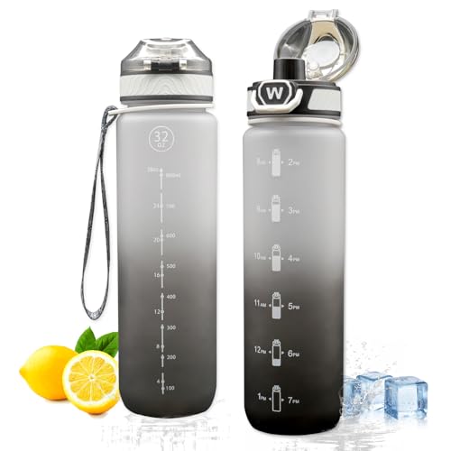 Navtue Trinkflasche 1l Wasserflasche Mit Bpa Frei Zeitmarkierungen