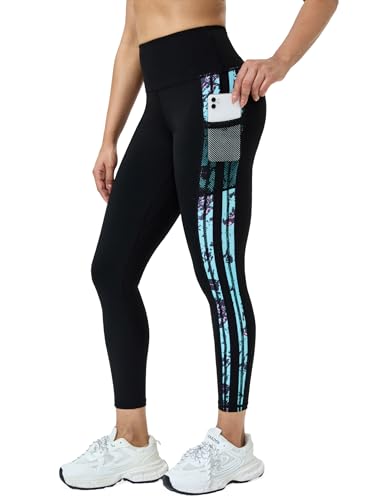 Tuspryt Leggings Damen Mit Taschen Blickdichte Sportleggins Damen