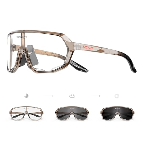 Scvcn Photochromatische Selbstt Nend Fahrradbrille Herren Damen Sportsonnenbrille