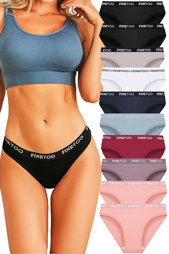 Finetoo 10er Pack Baumwoll Slips Damen Atmungsaktive Unterw