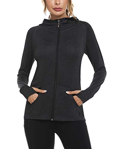 Sykooria Damen Sweatjacke Langarm Trainingsjacke Laufjacke Hoodie Leichte