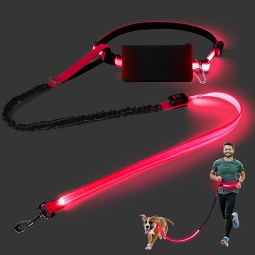 Led Joggingleine Hunde Freih Ndige Hundeleine Mit Bauchgurt