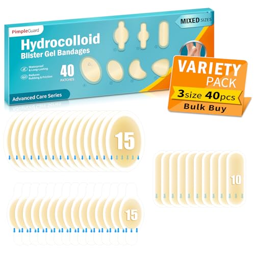 40pcs Blasenpflaster Hydrokolloid Pflaster Wasserdicht Gel Pflaster Geeignet