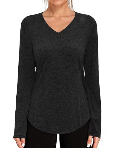 Gyabnw Sportshirt Damen Langarm Sport Tshirt Laufshirt Locker