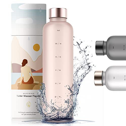 Nuj Trinkflasche 1l Kohlens Ure Geeignet Mit Zeitmarkierung