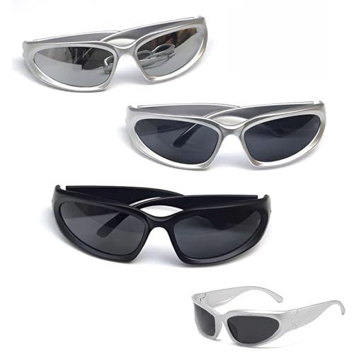 Cjapgjw 3er Rave Brille Y2k Accessoires Pack Futuristische