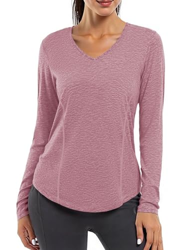 Gyabnw Sportshirt Damen Langarm Sport Tshirt Laufshirt Locker