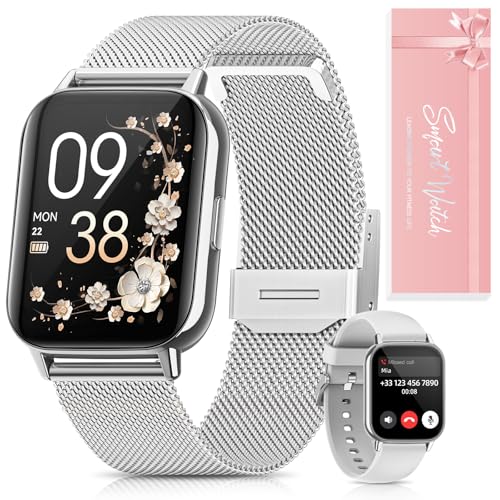Aimiuvei Smartwatch Damen Fitnessuhr Mit Telefonfunktion Armbanduhr Mit