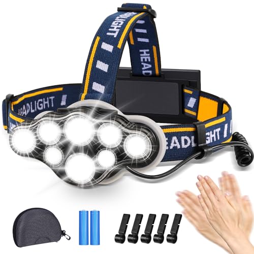 Stirnlampe Superheller Kopflampe 18000 Lumen 8 Led 8