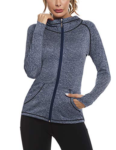 Sykooria Damen Sweatjacke Langarm Trainingsjacke Laufjacke Hoodie Leichte