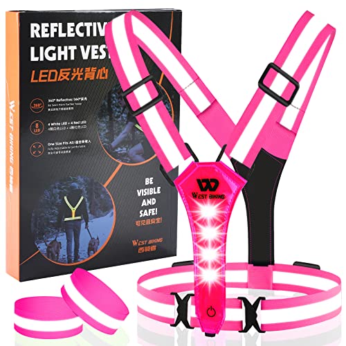 Icocopro Led Warnweste Fahrrad Reflektorweste Laufweste Leuchtweste F