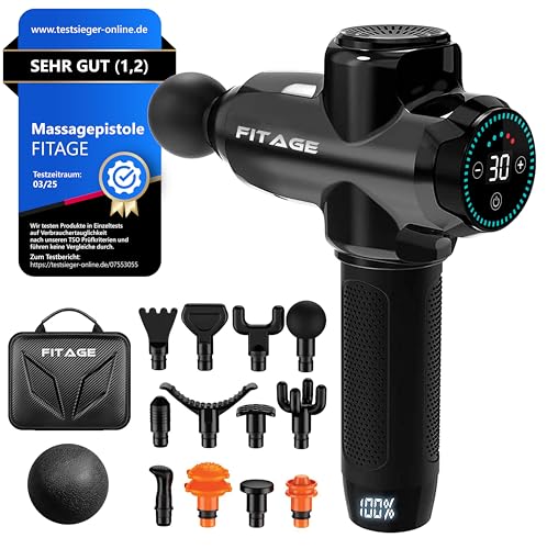 Fitage Massagepistole Leises Massageger T Mit 30 Einstellbaren