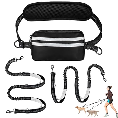Moorstdel Joggingleine Mit Bauchgurt F R 2 Hunde