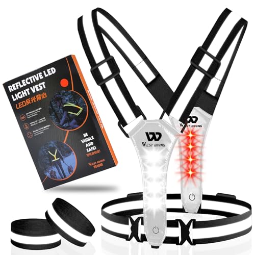 Icocopro Led Warnweste Fahrrad Reflektorweste Laufweste Leuchtweste F