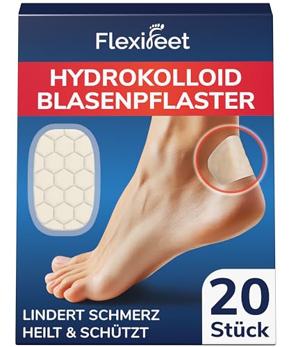Flexifeet Blasenpflaster Ferse 20 Stk Wasserdicht Hydrokolloid Pflaster