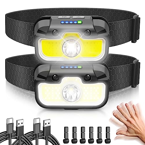 Hyted Stirnlampe Led Wiederaufladbar Usb C Speicherfunktion Sensor