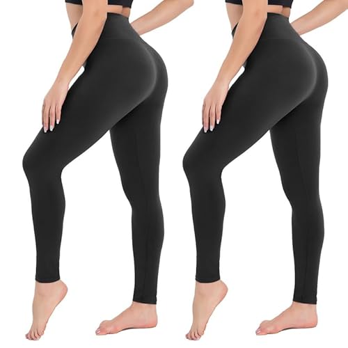 Campsnail 2er Pack Leggings Damen Schwarz High Waist