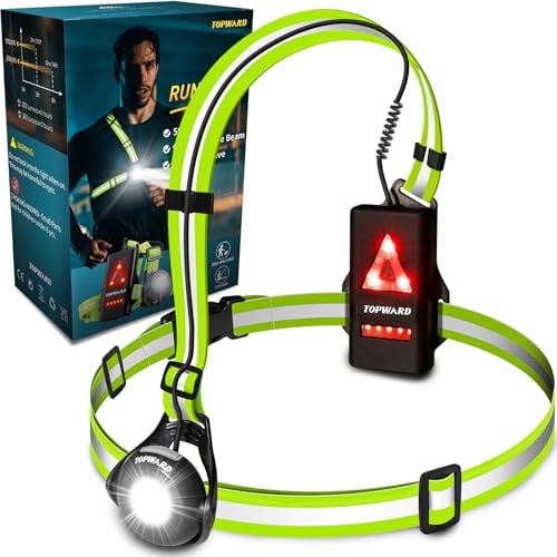 Topward Lauflicht Lauflampe Joggen Brustlampe 500 Lumen Wiederaufladbar